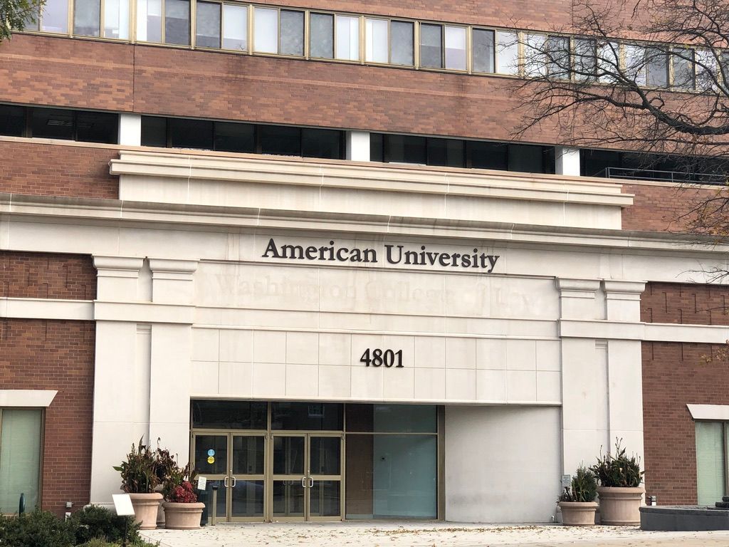 The entrance to the american university building