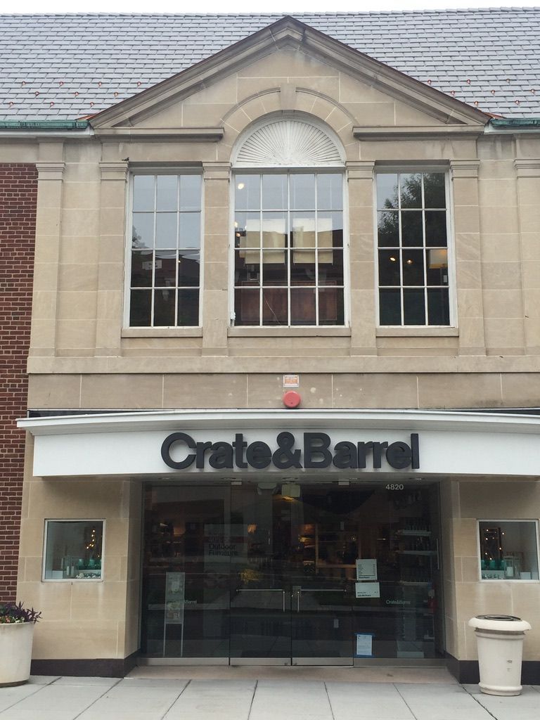 The front of a store called crate & barrel