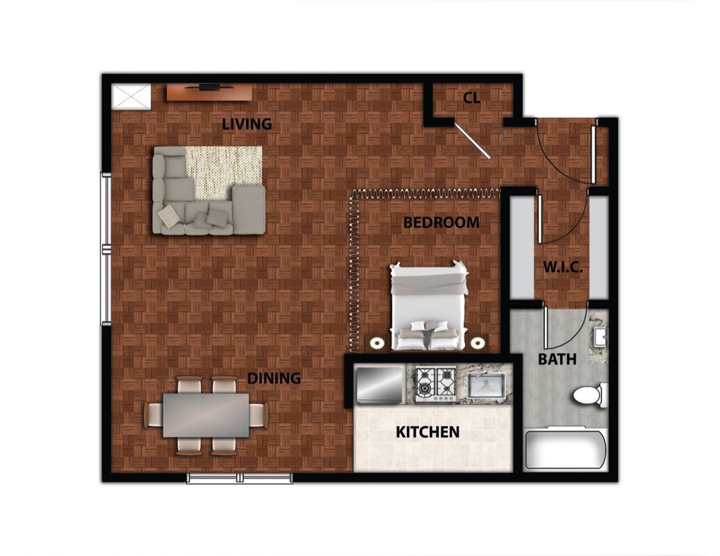 Floor Plan: 1 Bedroom