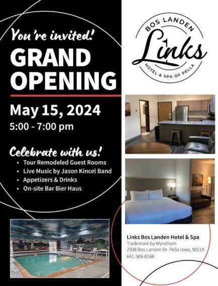 A flyer for a grand opening of a hotel and spa