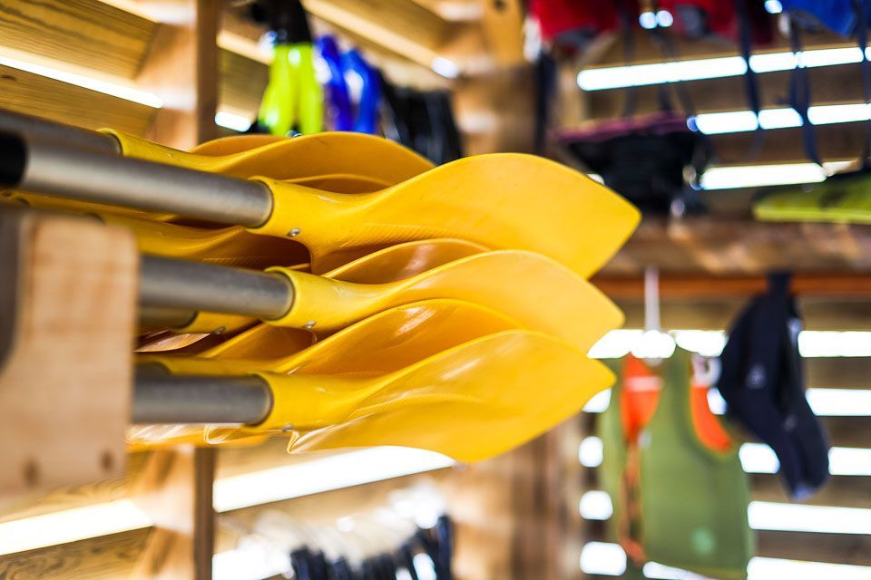 View of a orange Tango kayak from the side and top