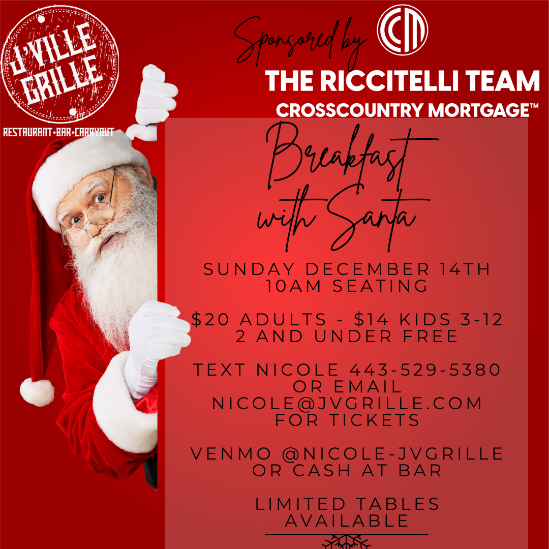 Jville Grille breakfast with santa