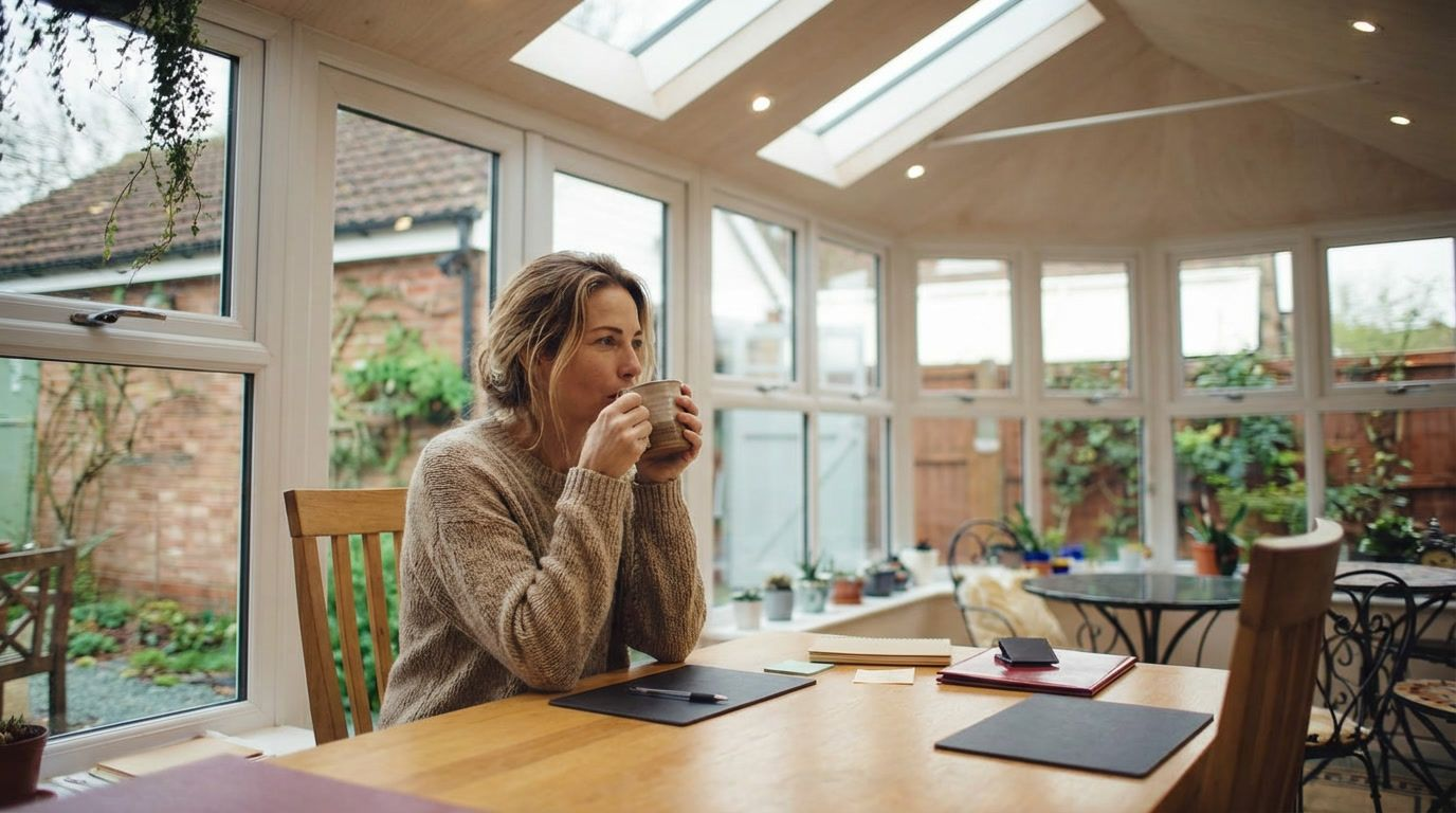 Women sitting in a garden room by Horsford Windows