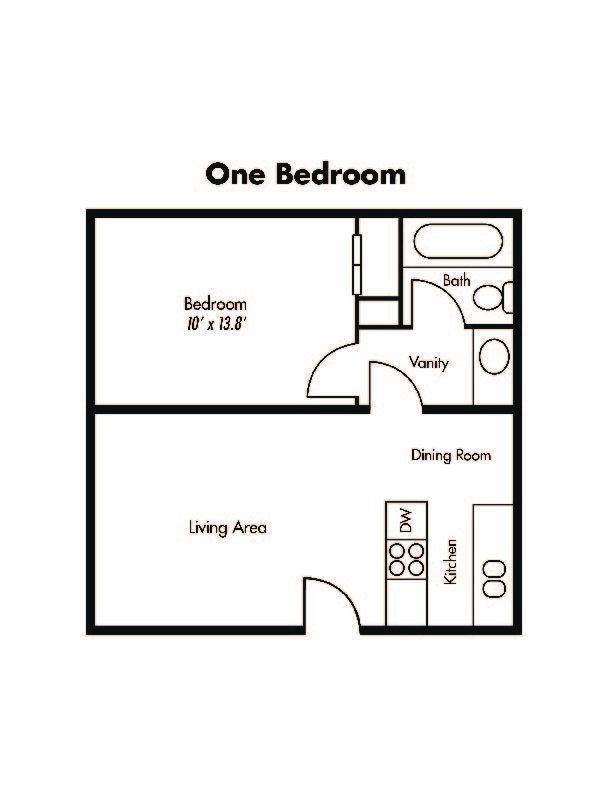 one bedroom floorplan