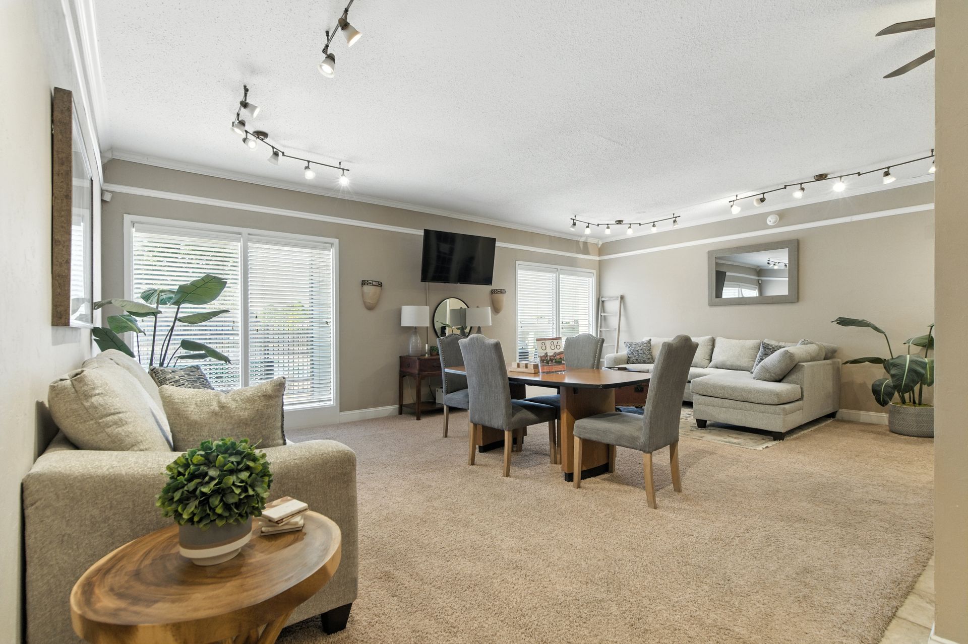 living room area and dining area 1