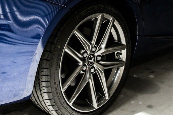 close up of car tire