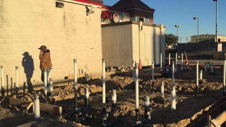 Installing pipe — Corsicana, TX — AKV Plumbing Co