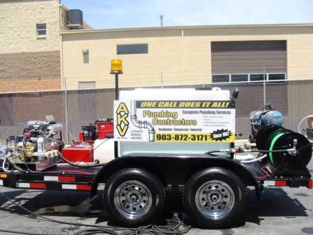 AKV plumbing contractors service car — Corsicana, TX — AKV Plumbing Co