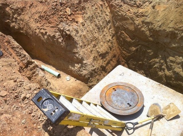 Ladder on the construction site — Corsicana, TX — AKV Plumbing Co