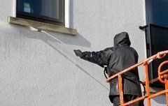 Cleaning a wall — Corsicana, TX — AKV Plumbing Co