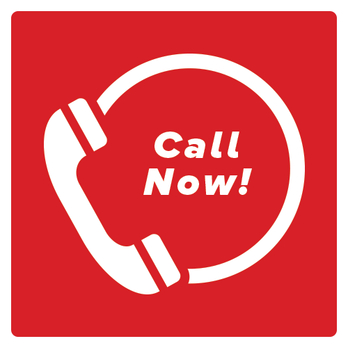 Red square icon of phone