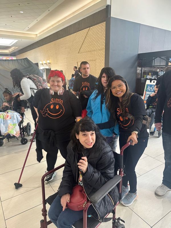 Group of people smiling