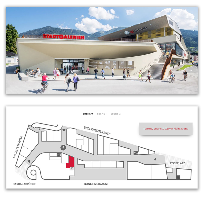 Lageplan Stadtgalerie Schwaz
