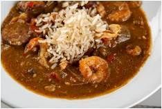 A bowl of seafood gumbo