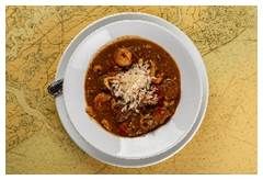 A bowl of seafood gumbo
