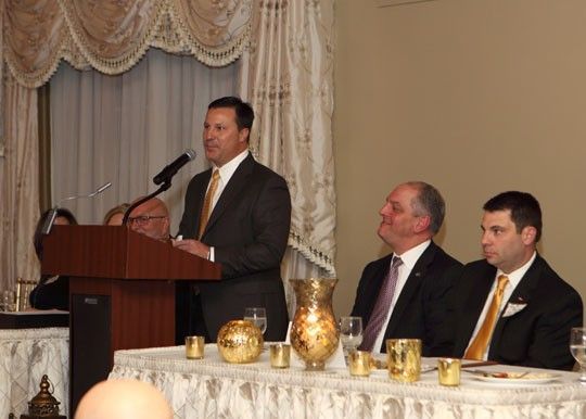 Danny Cedotal speaking at the Iberville Chamber event