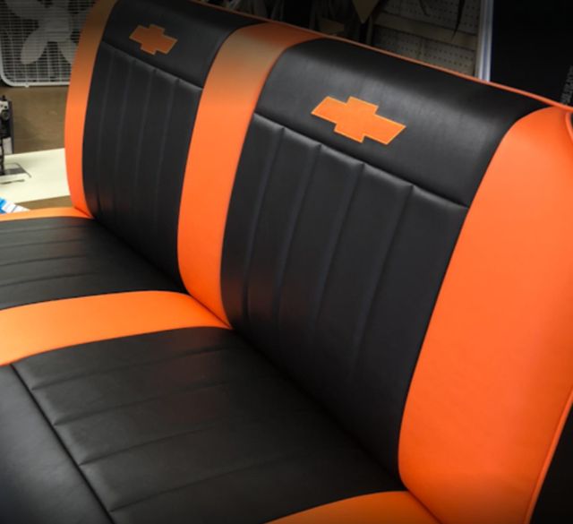 Orange/black auto upholstery