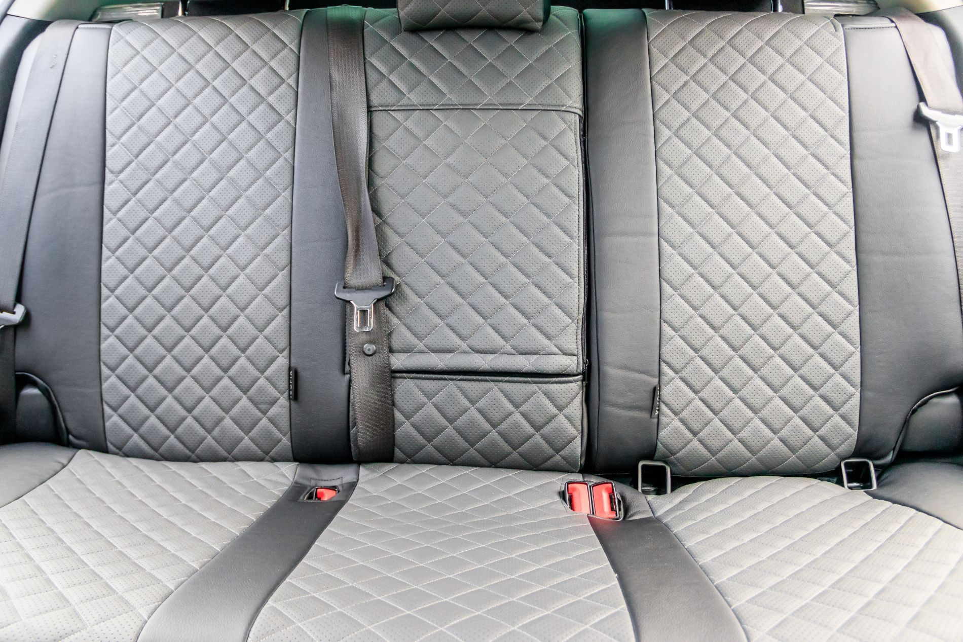 upholstered car interior rear seats