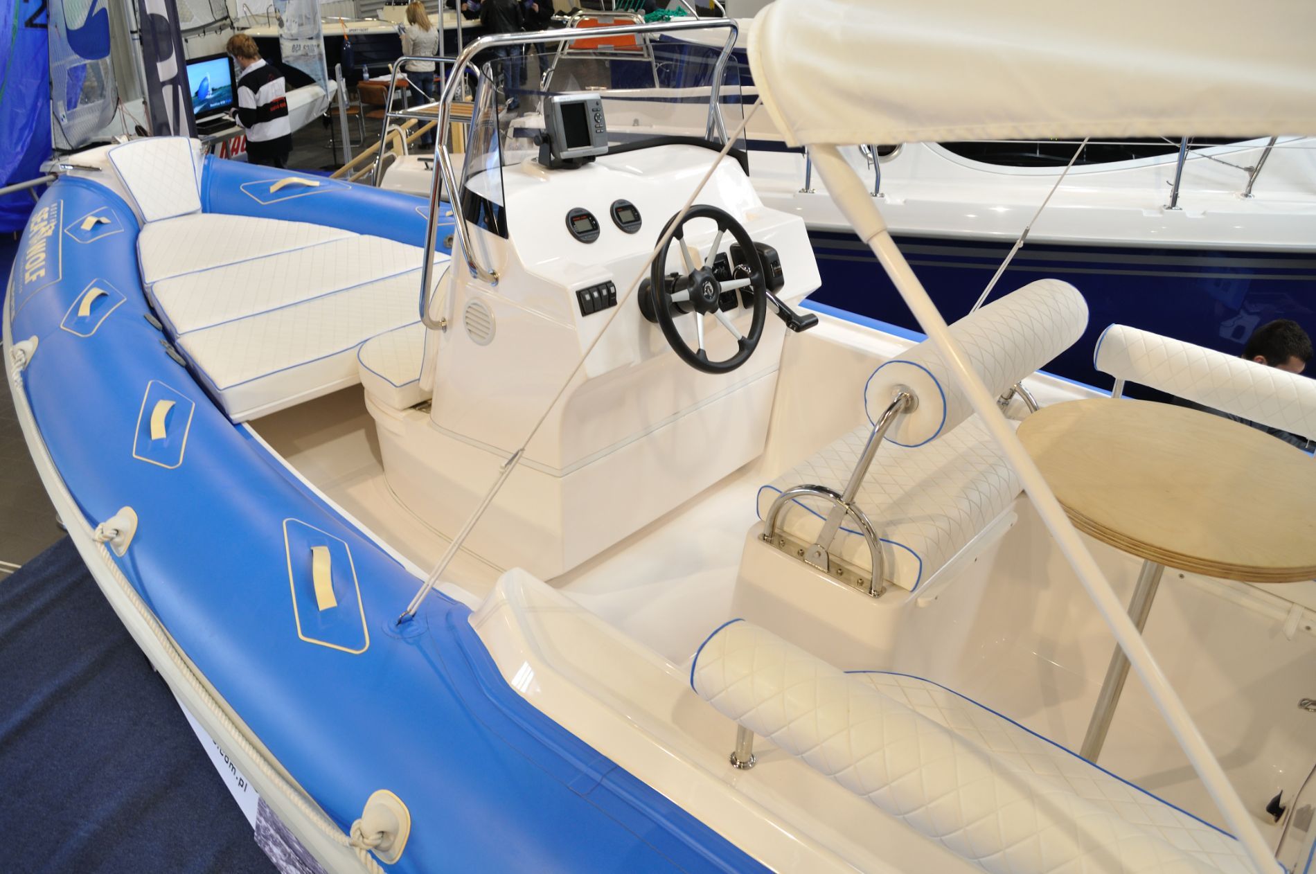 Boat interior blue craft