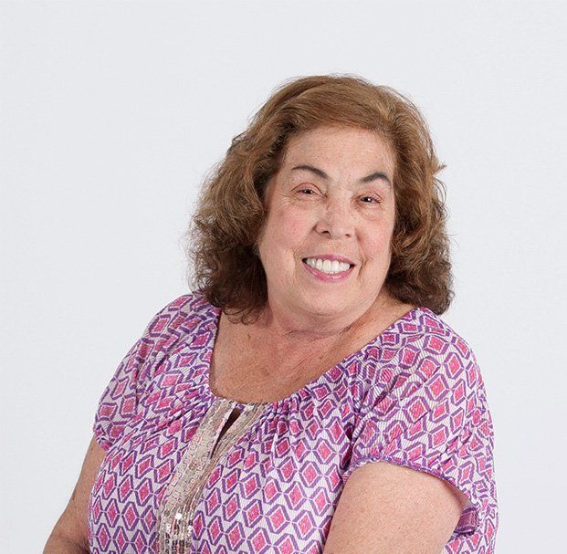 elder woman smiling single