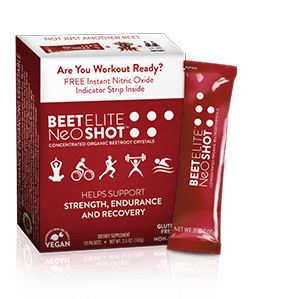 A box of beetelite neo shot that helps support strength , endurance and recovery