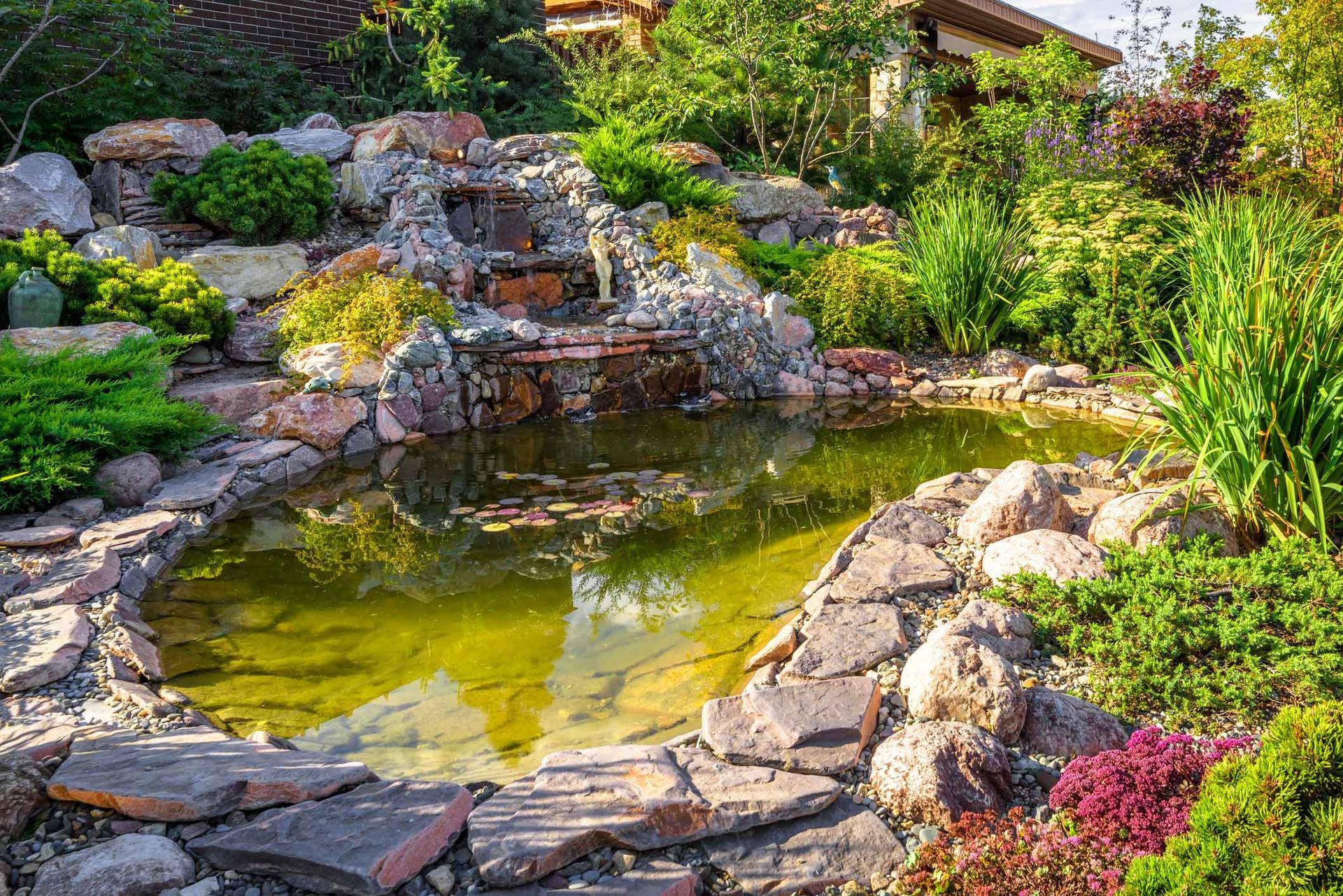 Small Pond and Waterfall — Virginia Beach, VA — Premiere Construction Inc.