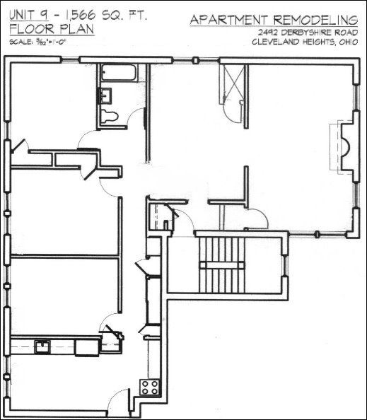 2492 Derbyshire, 3 Bedroom Apartment Floor Plan