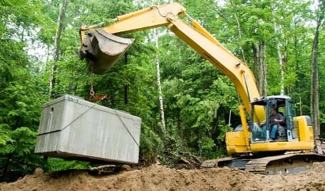 Installing septic tank — Septic Tank Service in Manchester, NH
