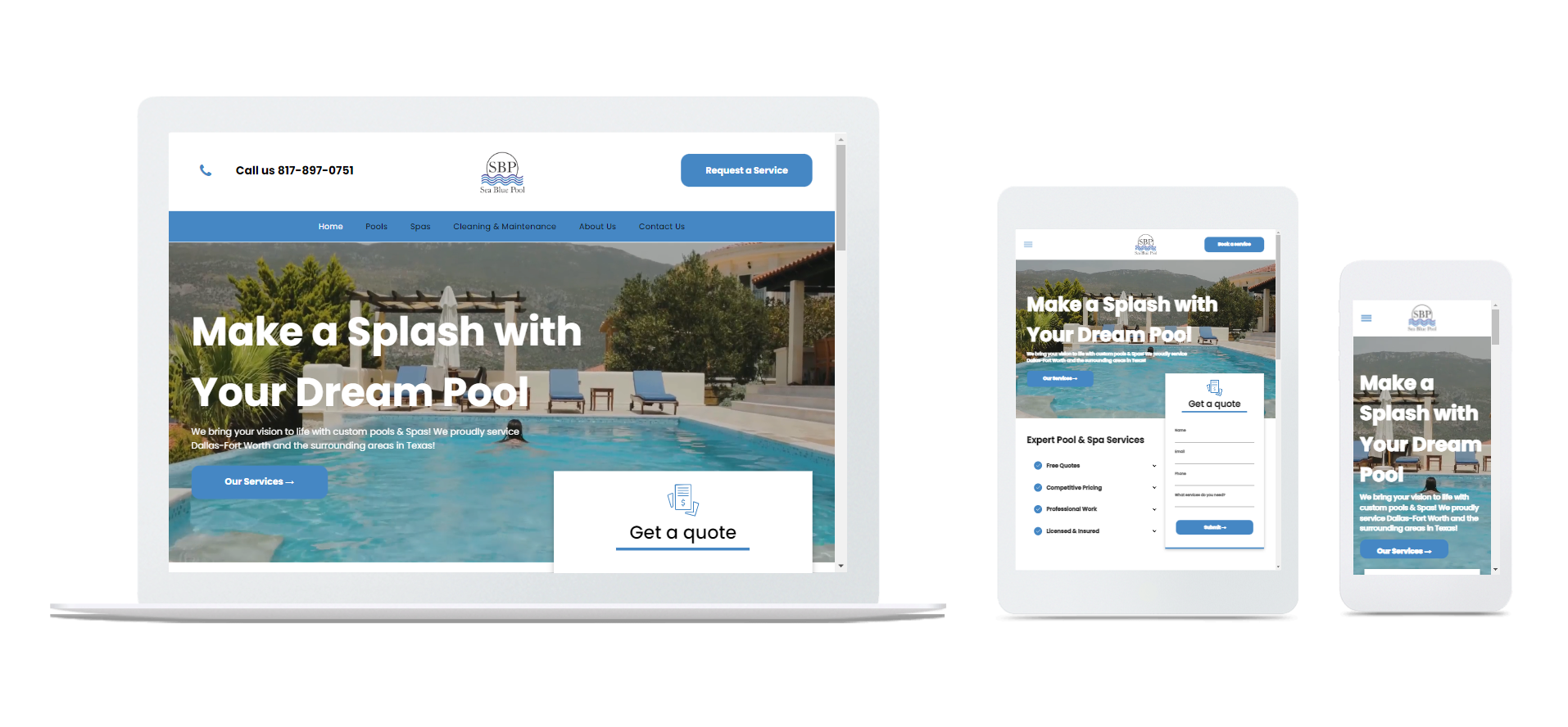 a screenshot of the website for turnkey outdoor living .