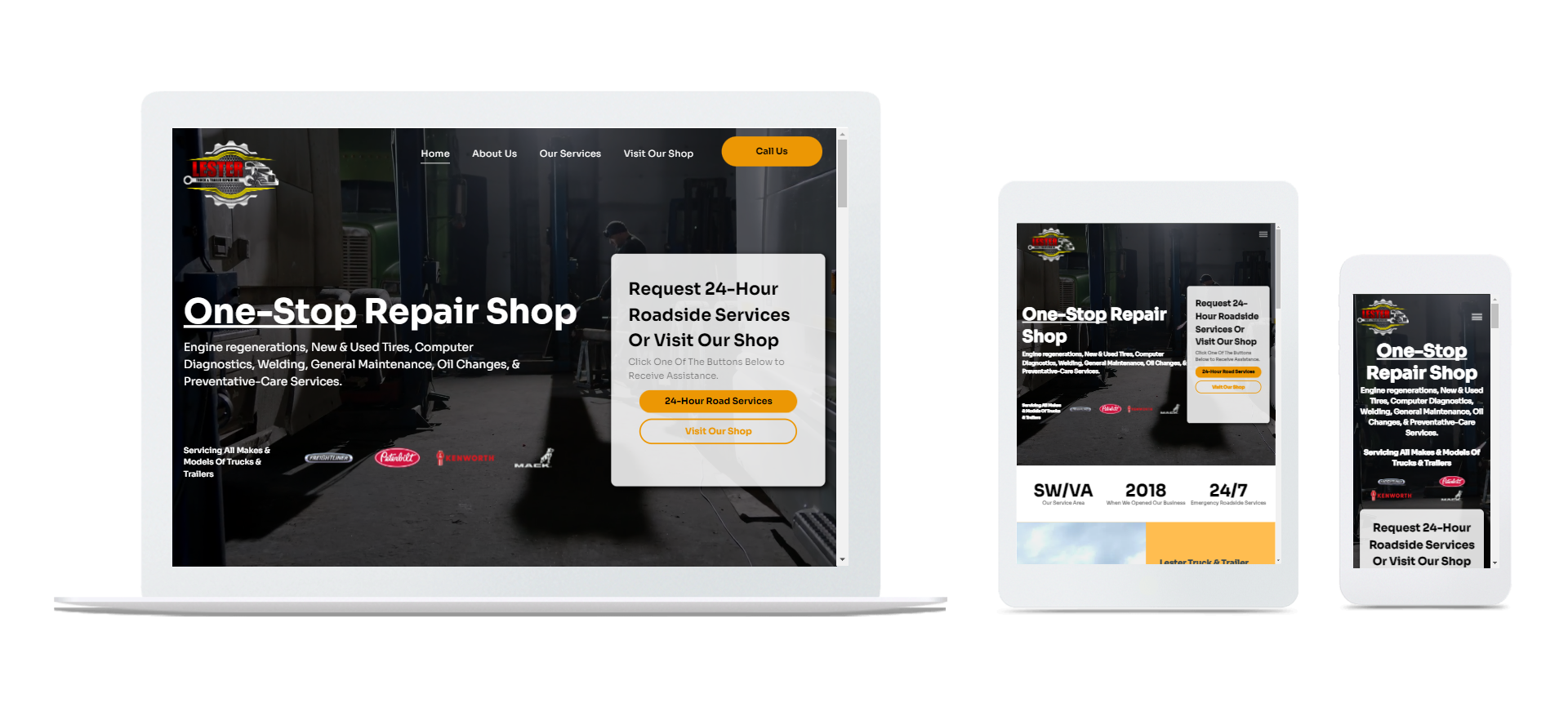 a screenshot of a website for a one stop repair shop