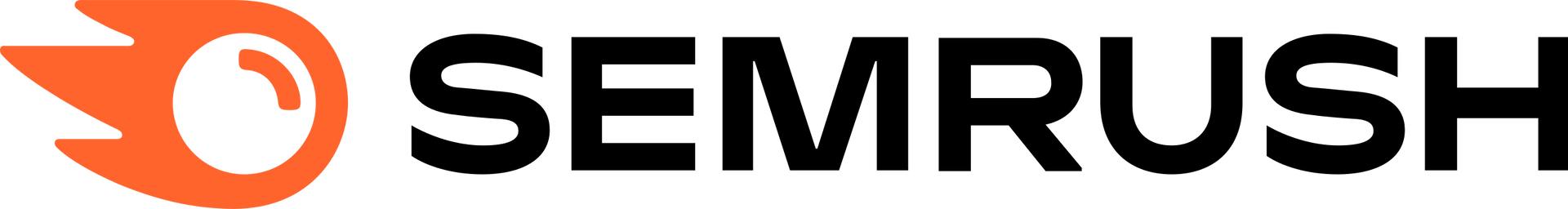 a black and orange logo for semrush on a white background
