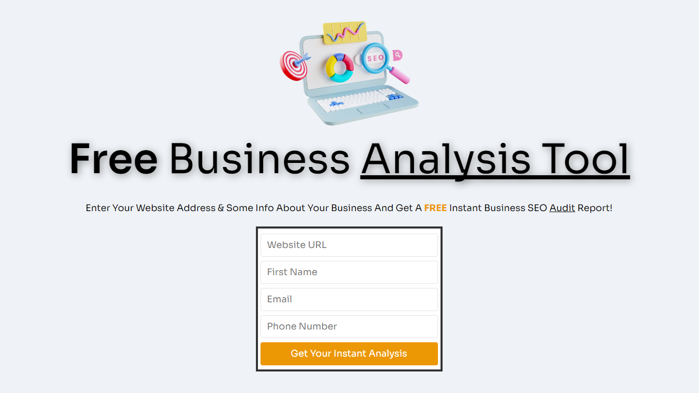 a screenshot of a free business analysis tool website