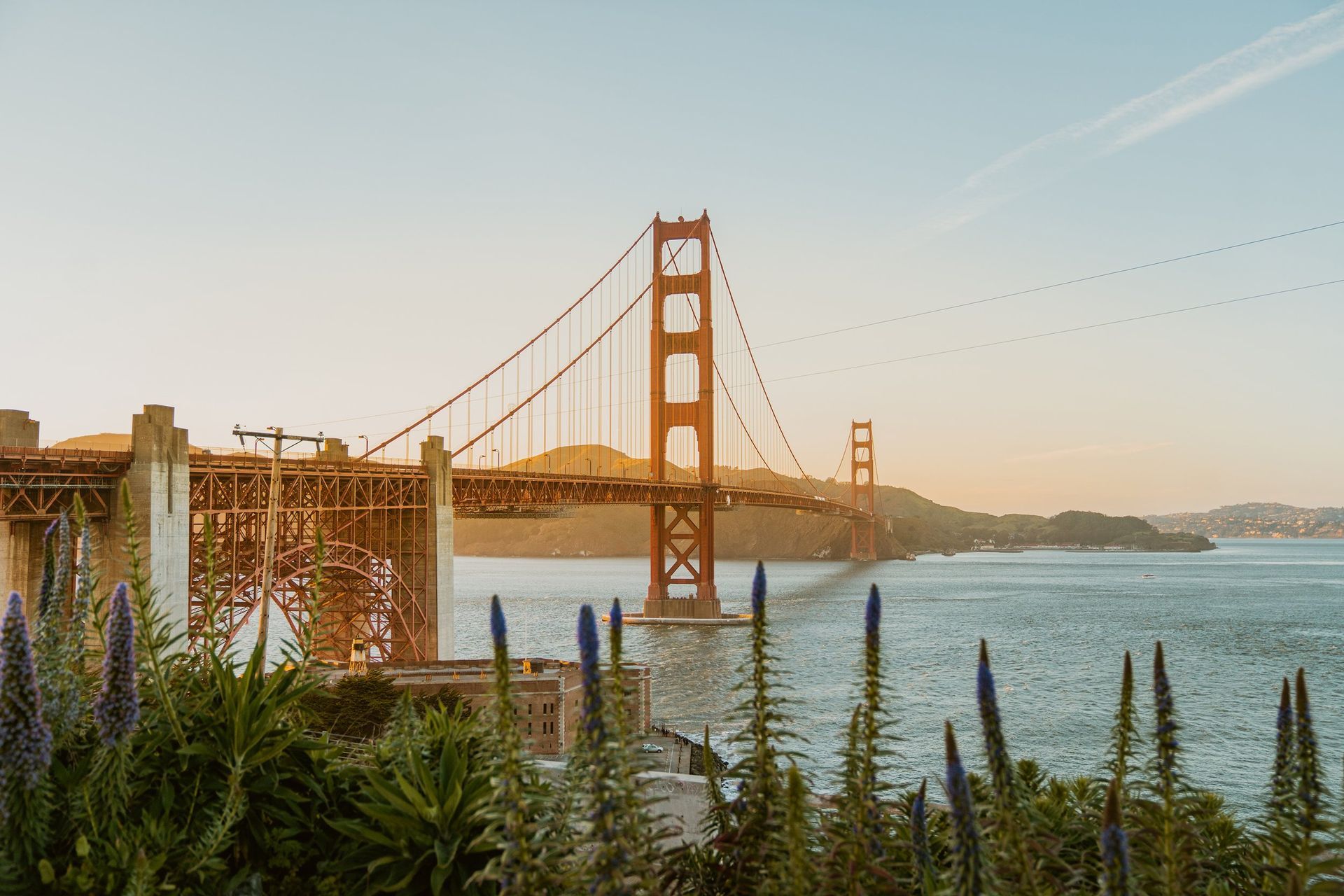 The golden gate bridge is a suspension bridge over a body of water.