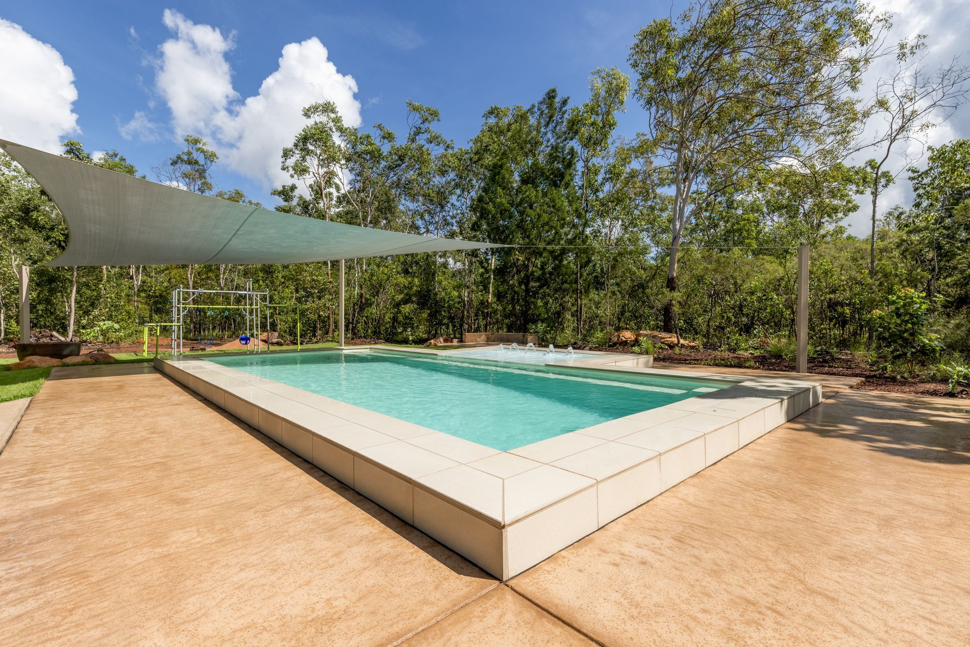 A Large Swimming Pool with A Canopy Over It — Pooltech NT In Alawa, NT