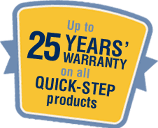 25 years warranty on all Quick Step products
