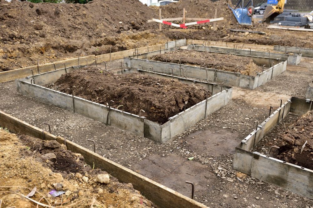 Construction Site With Concrete Foundations — BC Earthmoving & Civil Construction in East Barron QLD
