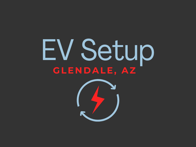 A logo for ev setup in glendale az