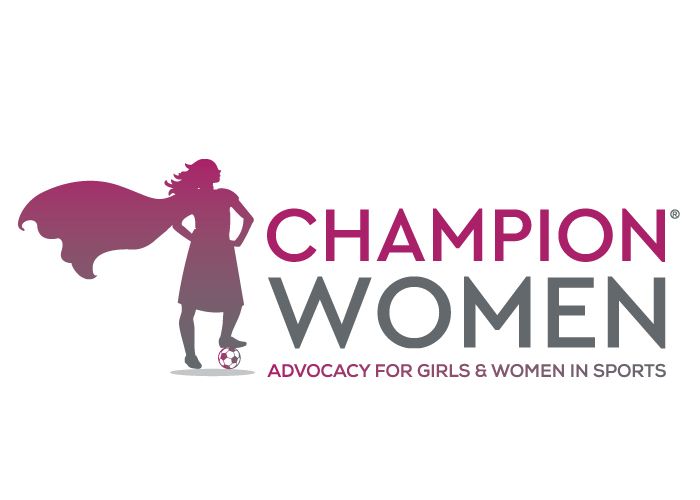 The logo for champion women advocates for girls and women in sports.
