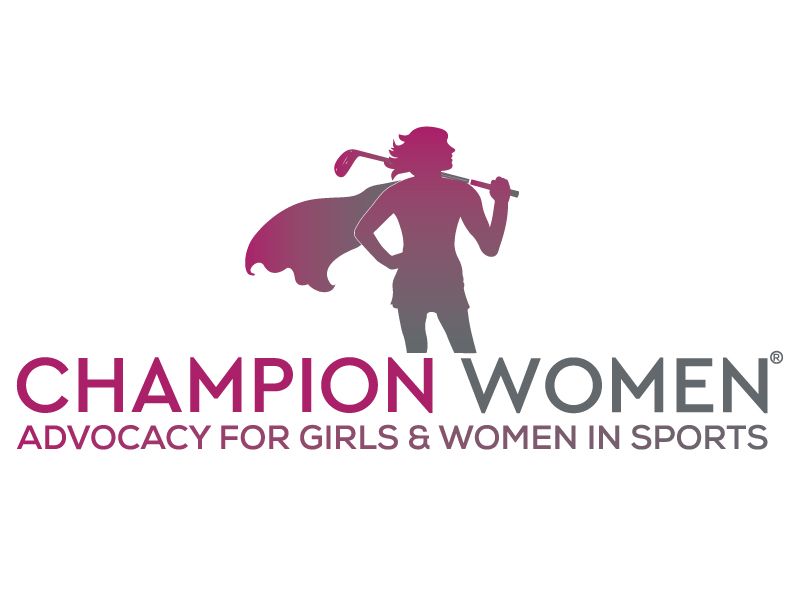 A logo for champion women advocacy for girls and women in sports.