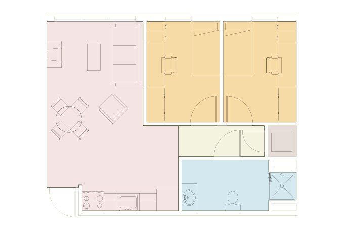 FLOOR PLAN | 2BR / 1BA