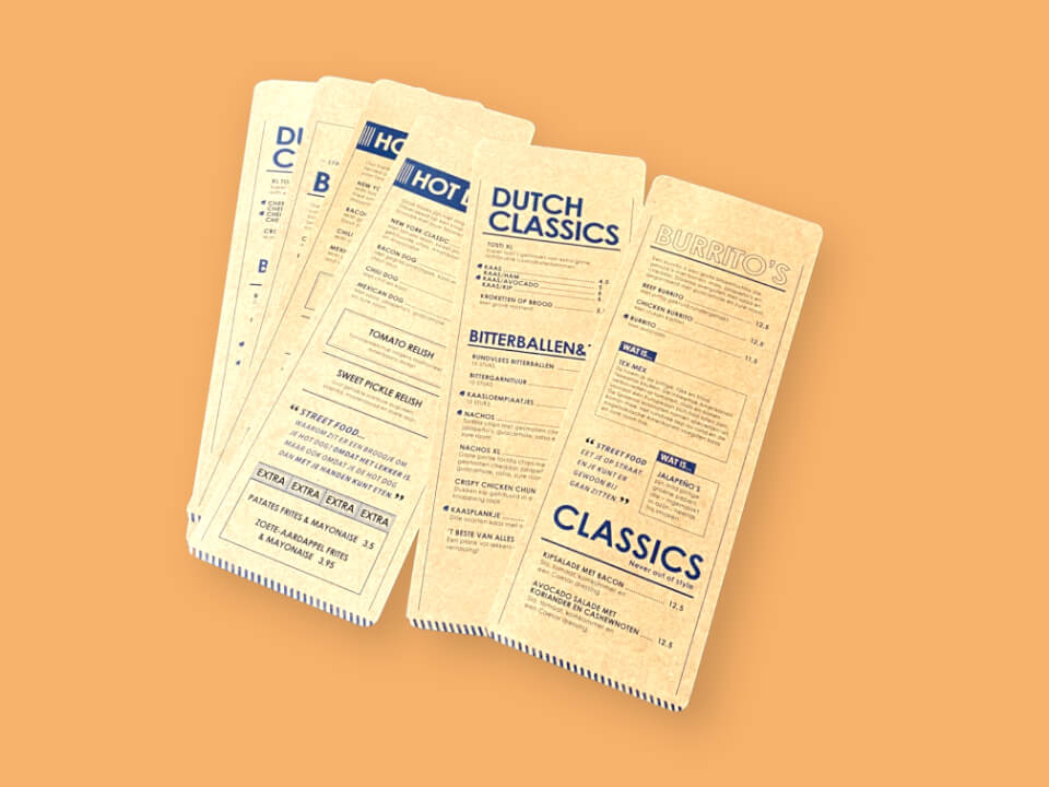 menukaart smal en hoog