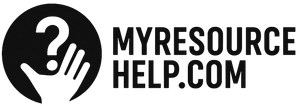 The logo for my resource help.com has a hand with a question mark on it.