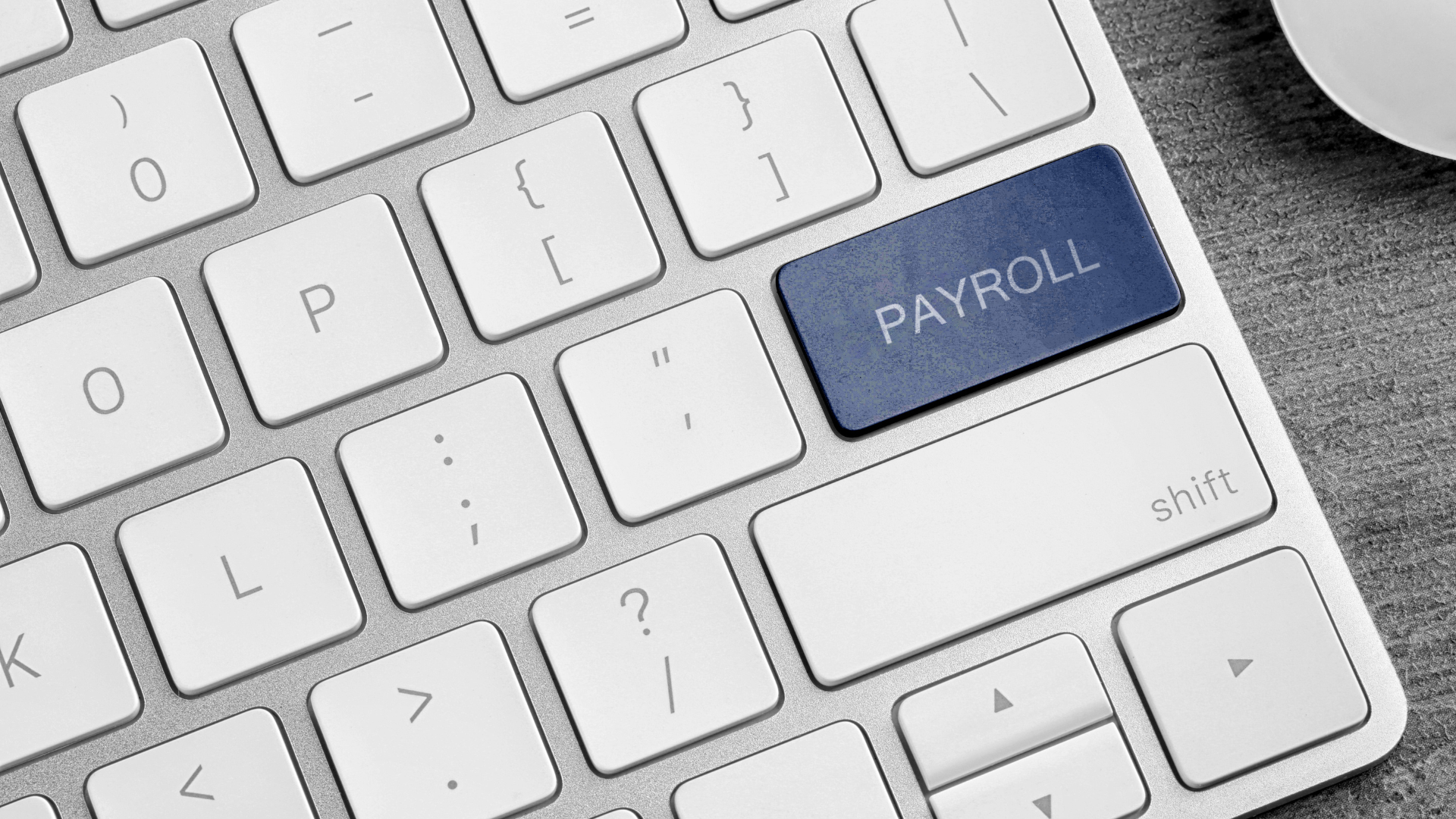 Close-up of a keyboard with a blue