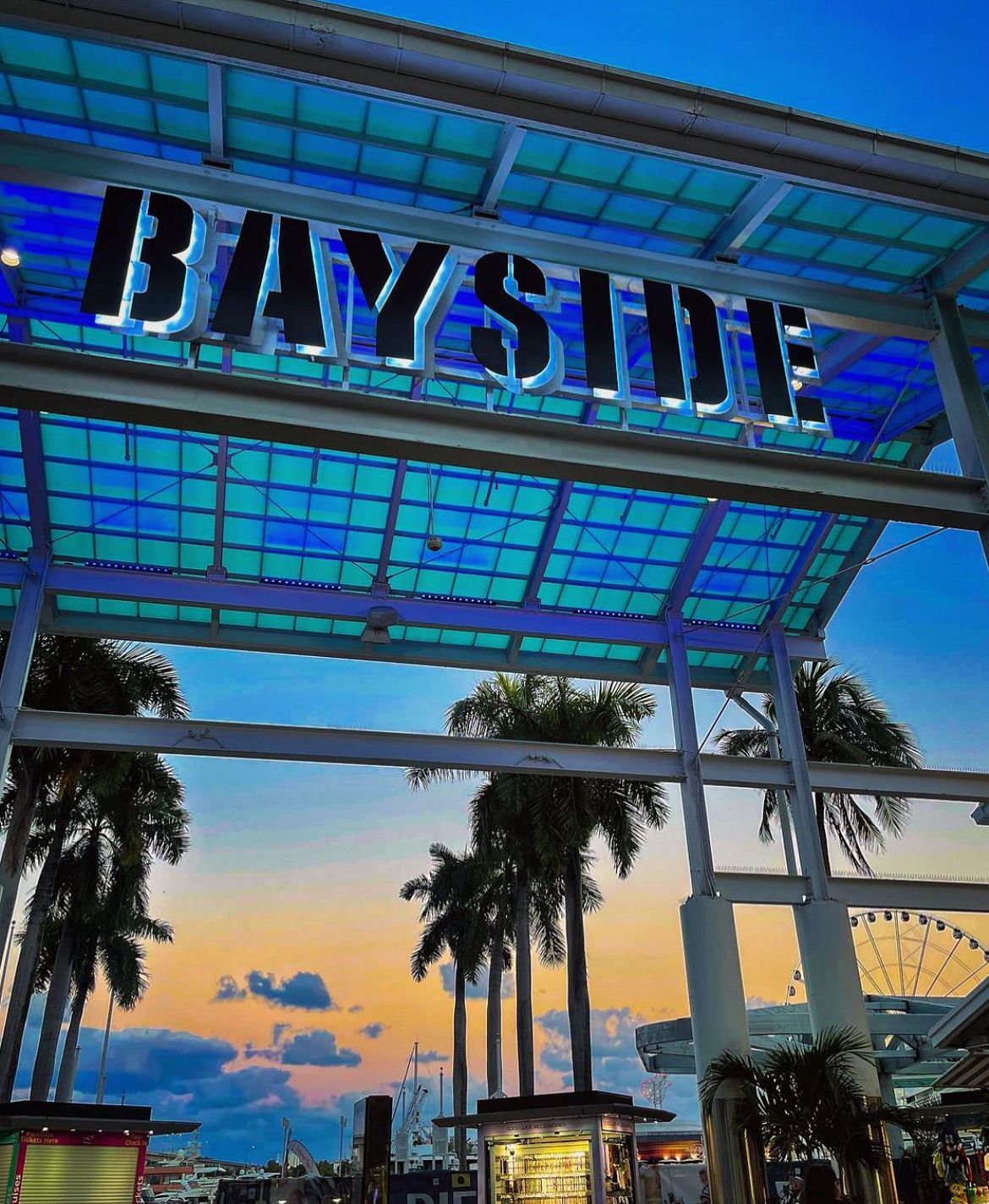 Bayside Marketplace during the Miami Sunset! Explore Miami. South Beach!