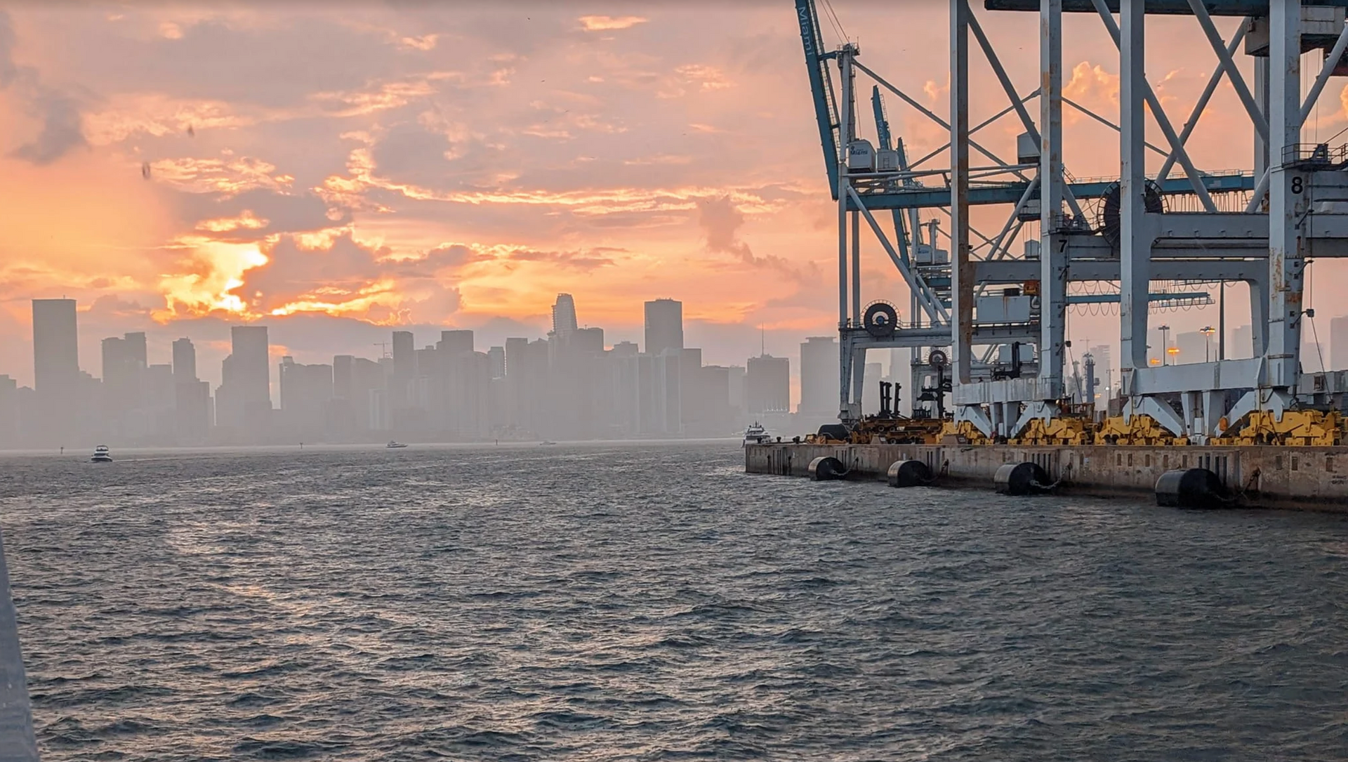 every boat has a cash bar, port of Miami, boat heading back to Bayside Marina