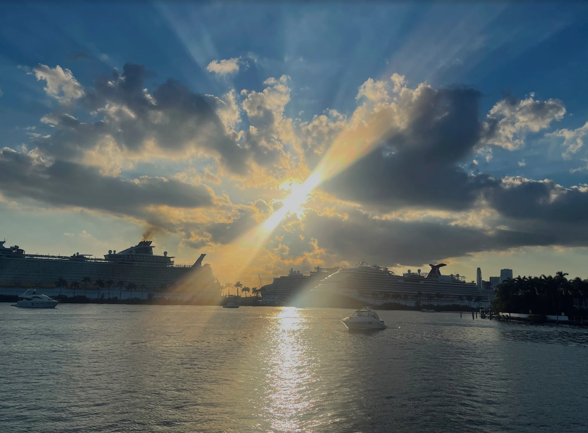 every boat has a tour guide, port of Miami