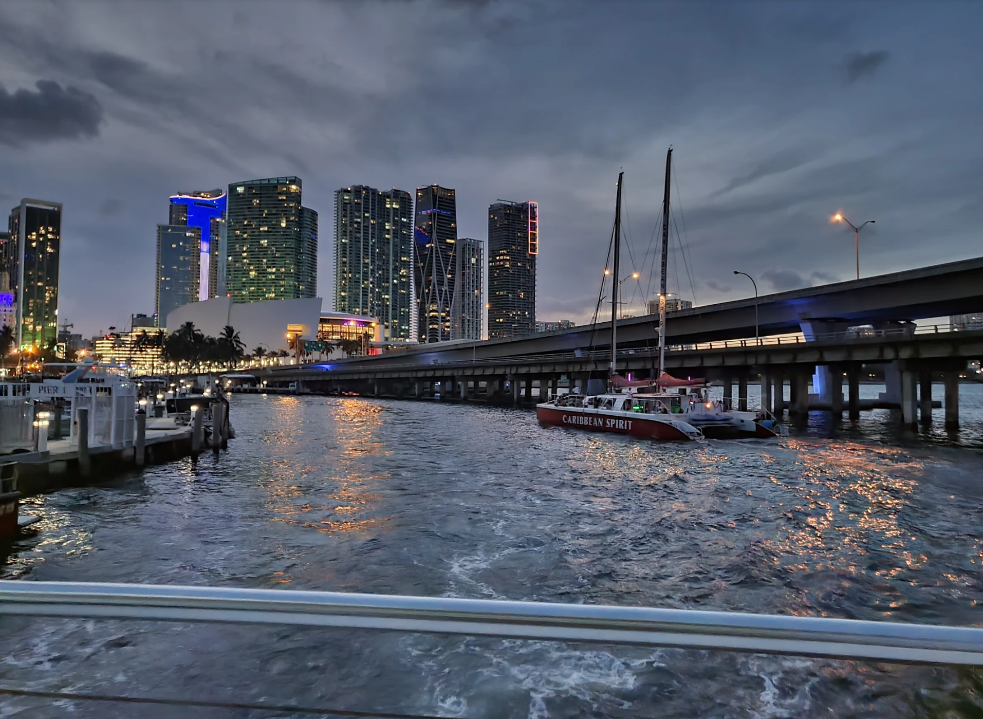 getting back to bayside after the Miami Sunset sightseeing star island Cruise.