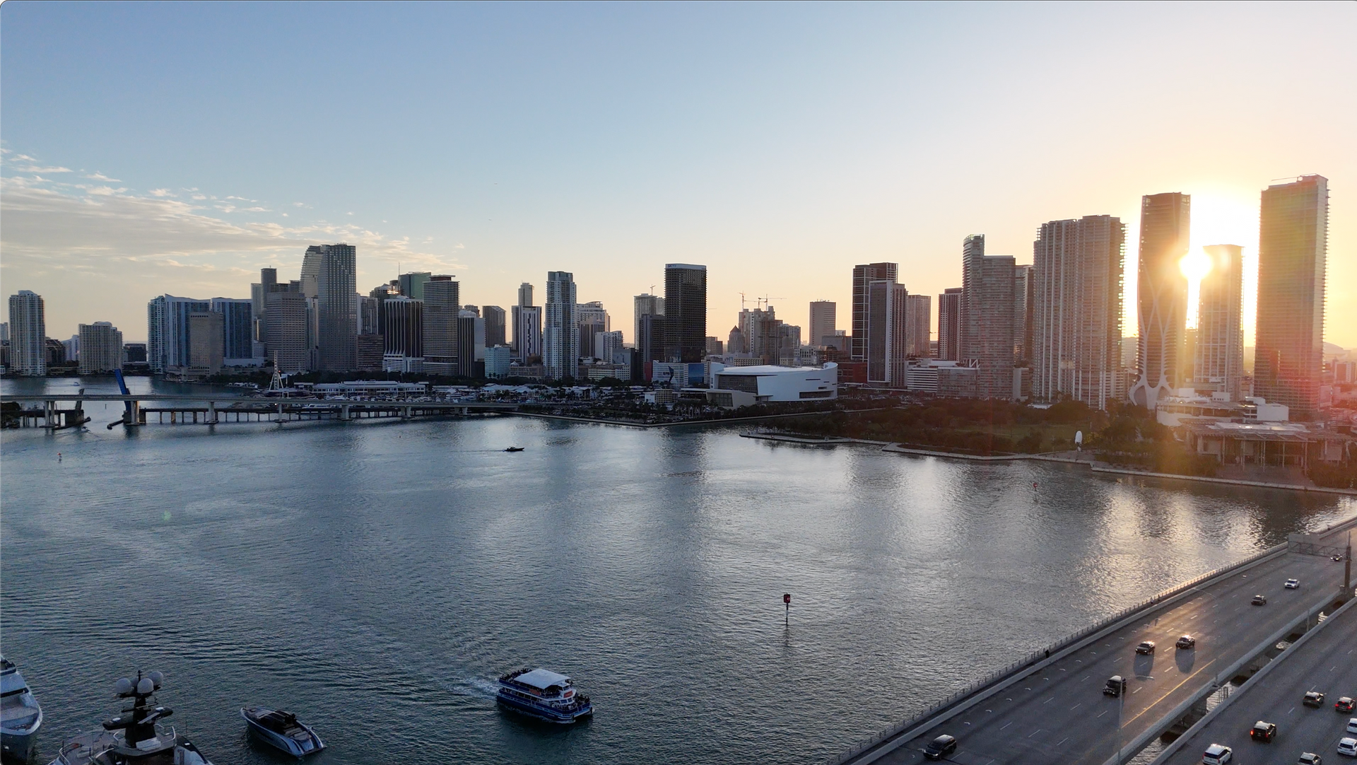 Brickell Key is part of the star island tour, great views. intracoastal waterway Sunset sail