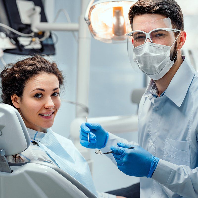 Beautiful Woman Patient Having Dental Treatment — Daleville, IN — Daleville Family Dentistry