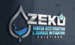 A logo for zeku water restoration and damage mitigation solutions
